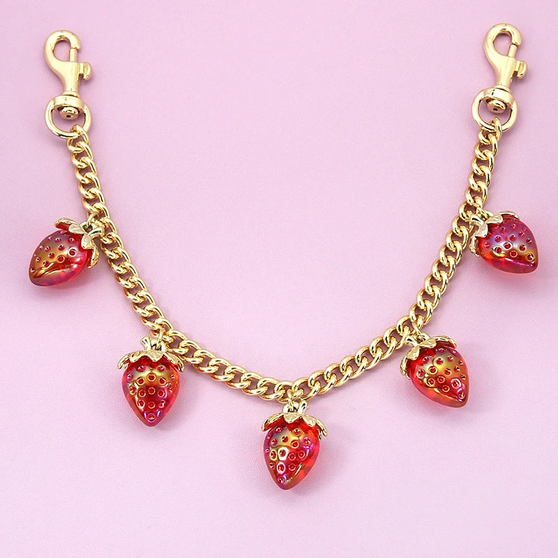 

Stylish Pink Strawberry DIY Bag Pendant for Women, Cherry Keychain, School Student's Bag Charm, Perfect Mother's Day Gift