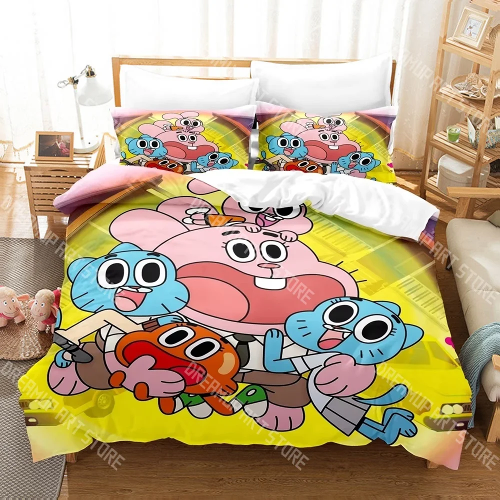 2026 3D Print Amazing World of Gumball Bedding Set Single Twin Full Queen King Size Bed Set Adult Kid Bedroom Duvetcover Set