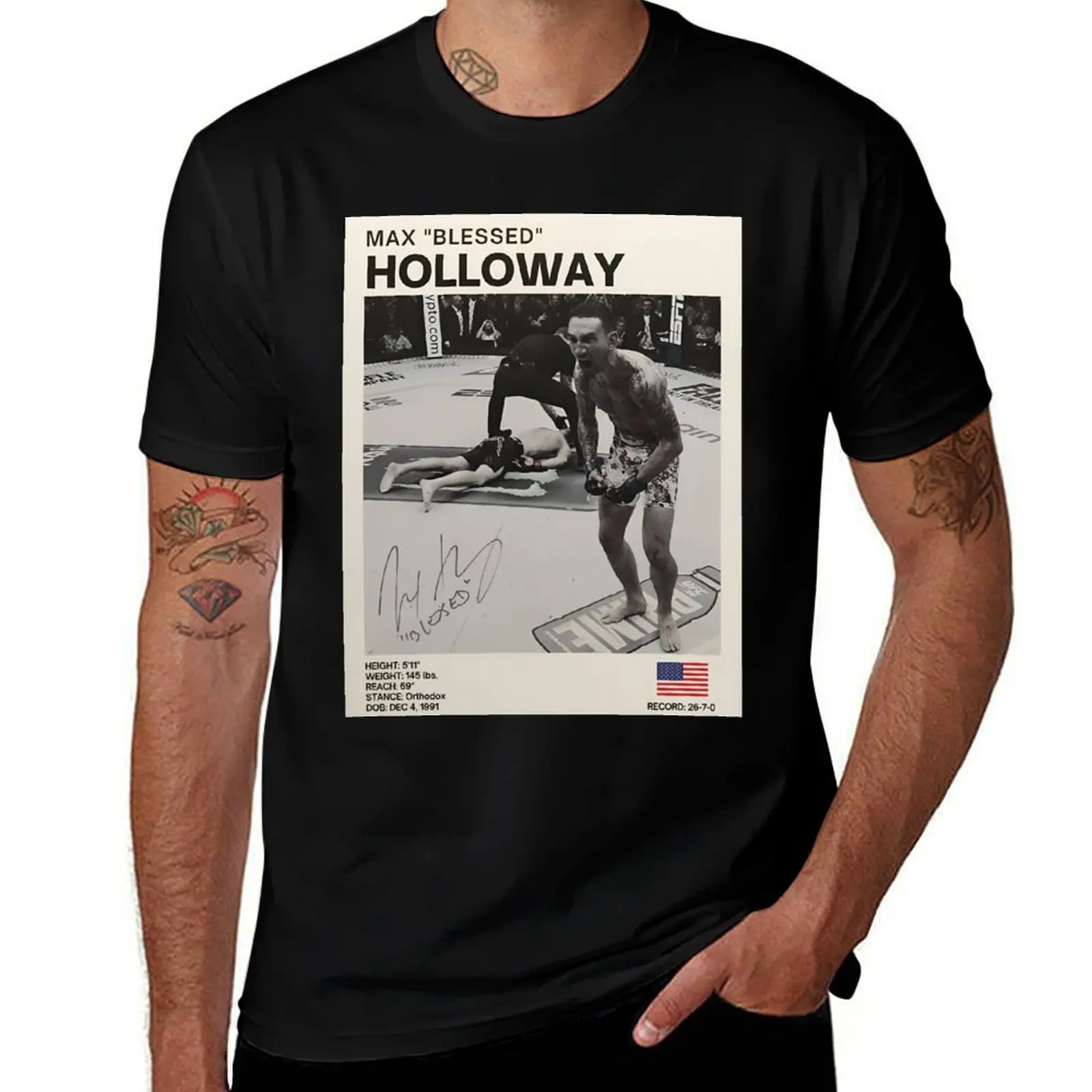 MAX HOLLOWAY BMF UNCROWNED KING EDITION T-Shirt Lightweight Cooling Short Sleeve Tee T-Shirt