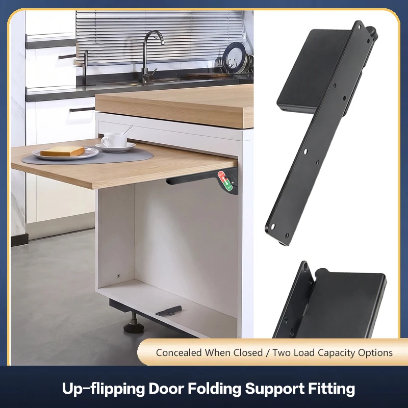 Heavy Duty Flip Up Door Support Hinge For Sideboard Cabinet Desk Folding Table Hardware With Lock Steel Mounting Bracket 304
