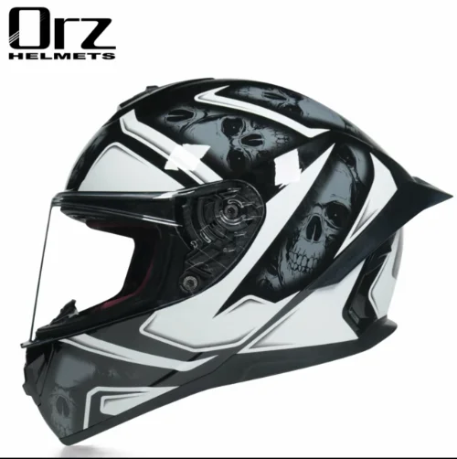 ORZ Full Face Motorcycle Helmets one Lens Racing Helmet Strong Resistance Off Road Helmet