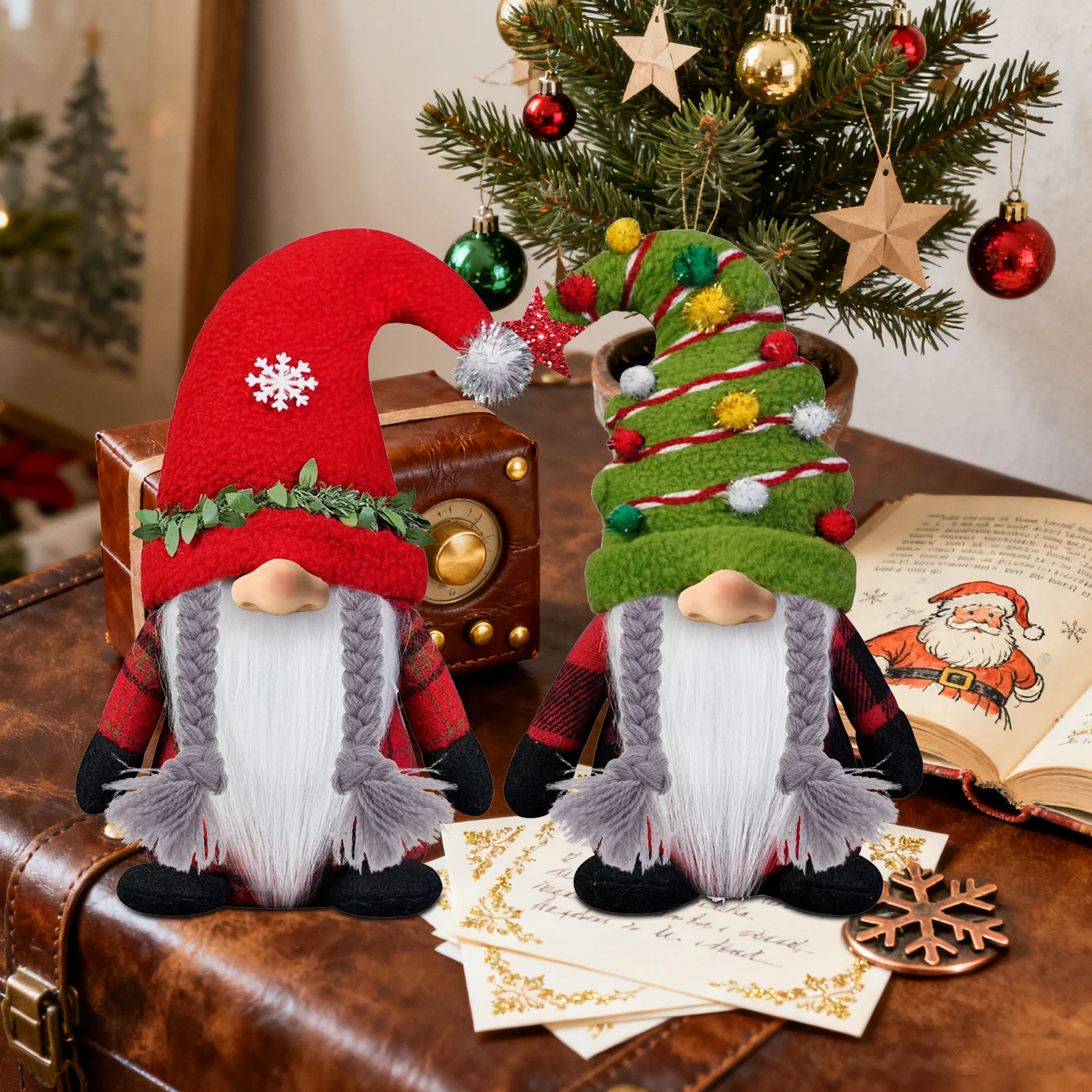 

10Pcs Christmas Gnome Braids Handmade Precut Faux Supplies for Holiday DIY Gnome Decorations Party Sewing Accessories