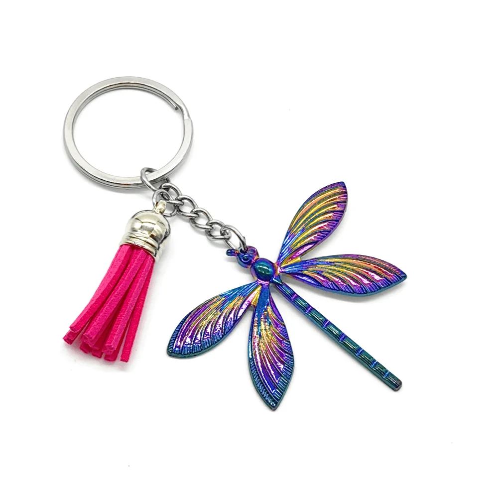 1pc Cute Dragonfly Keychain for Women Teachers Nanny Key chain Keyring Party Birthday Gift for Mom Sisters Daughter Girls Bestie