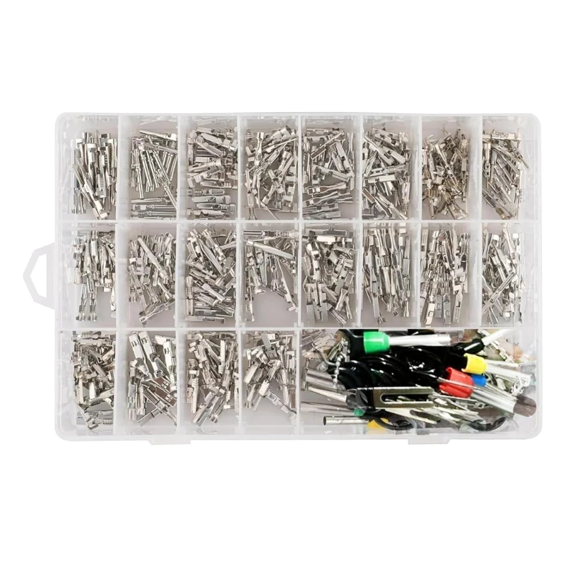 

N7MD Comprehensive Car Wiring Connector set Multiple Size Male Female crimps Pins Wire Terminals set for Electrical Repairs