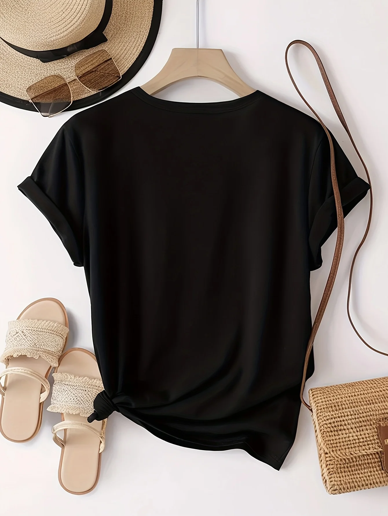 الإبداعية ضوء القمر بحيرة نمط مطبوعة الصيف المرأة أعلى قصيرة الأكمام عارضة جولة الرقبة تي شيرت الصيف ملابس نسائية مريحة #4