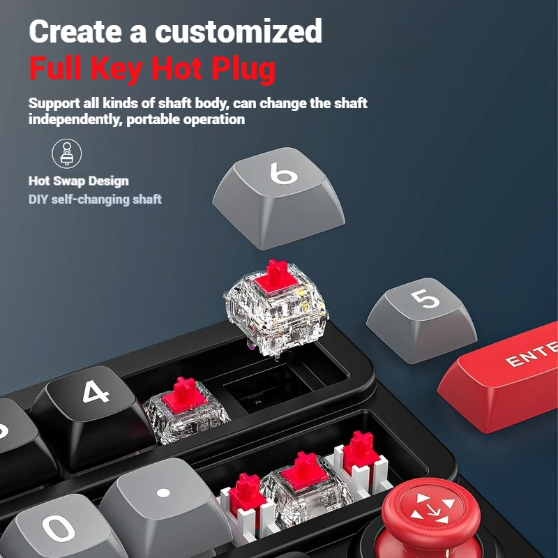 لوحة مفاتيح الألعاب الميكانيكية الجديدة مقبض الروك برمجة ماكرو مخصص Rgb 19key زر صغير لوحة مفاتيح الألعاب الرقمية Macropad Numpad