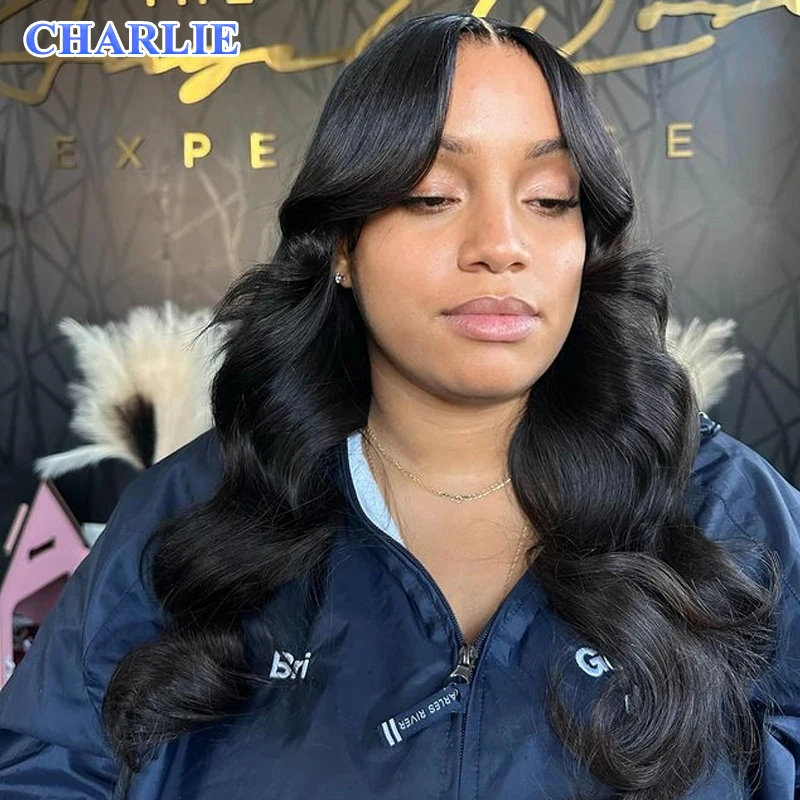 Natural HD Full Transparent Body Wave Lace Frontal Wigs Preplucked 13X4 Front Synthetic Wig Closure Glueless Wig For Women Daily