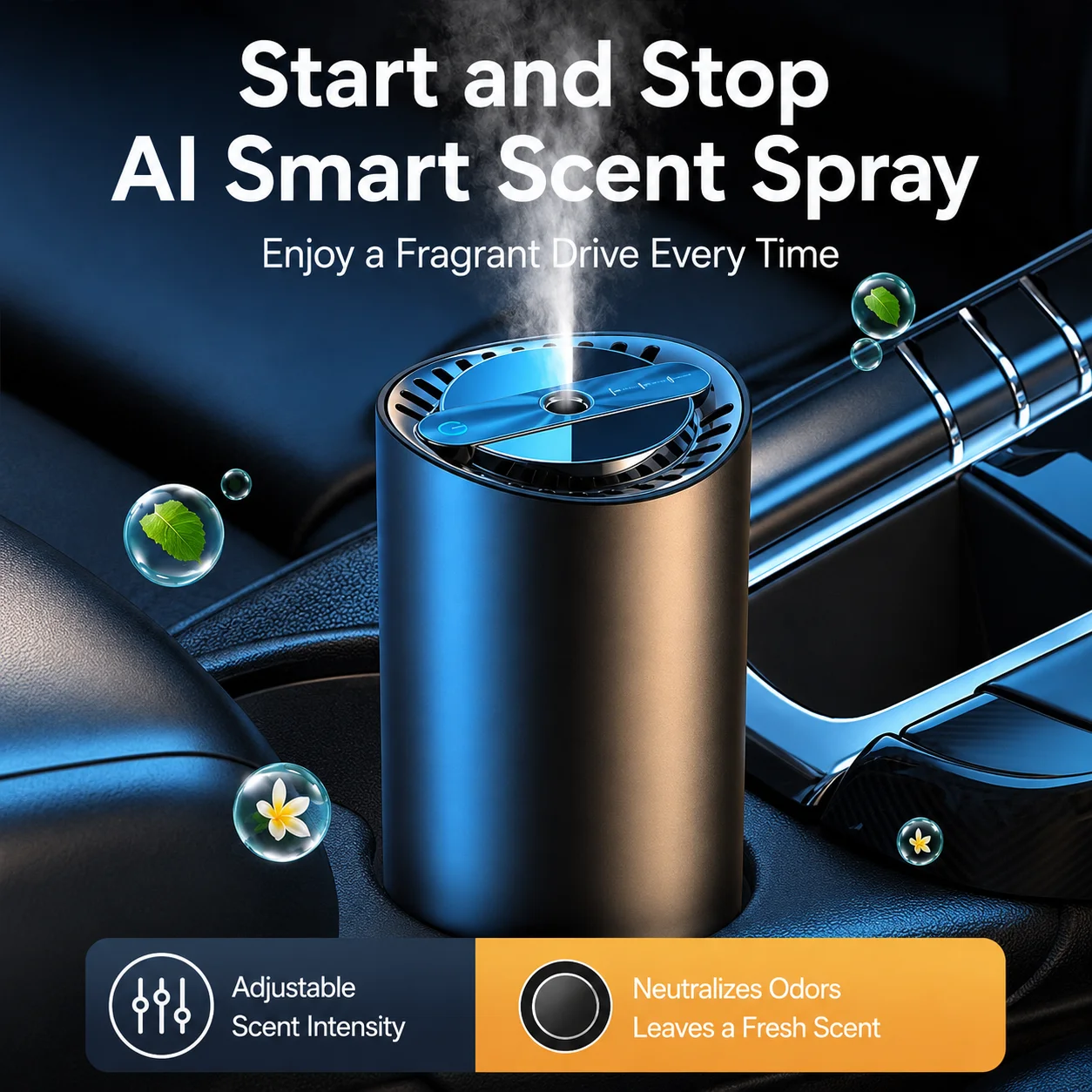 

High-end Smart Car Air Freshener Car Perfume Car Air Purifier and Humidifier Long-lasting Fragrance Car Accessotries