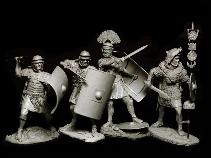 1/24 Scale 75mm Die-Cast Resin Figure Model Kit Battles of Ancient Romans Set Miniature Toys Unassembled Unpainted DIY Diorama