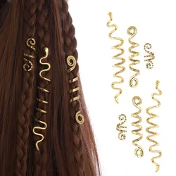 Ethnic spiral hair accessories set alloy snakelike round dreadlocks hair loop buckle