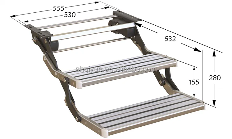 Electric Double Step Rv Staircase Camper Entry Step Rv Accessories With High Quality Aluminum Materials For Rv Body Parts