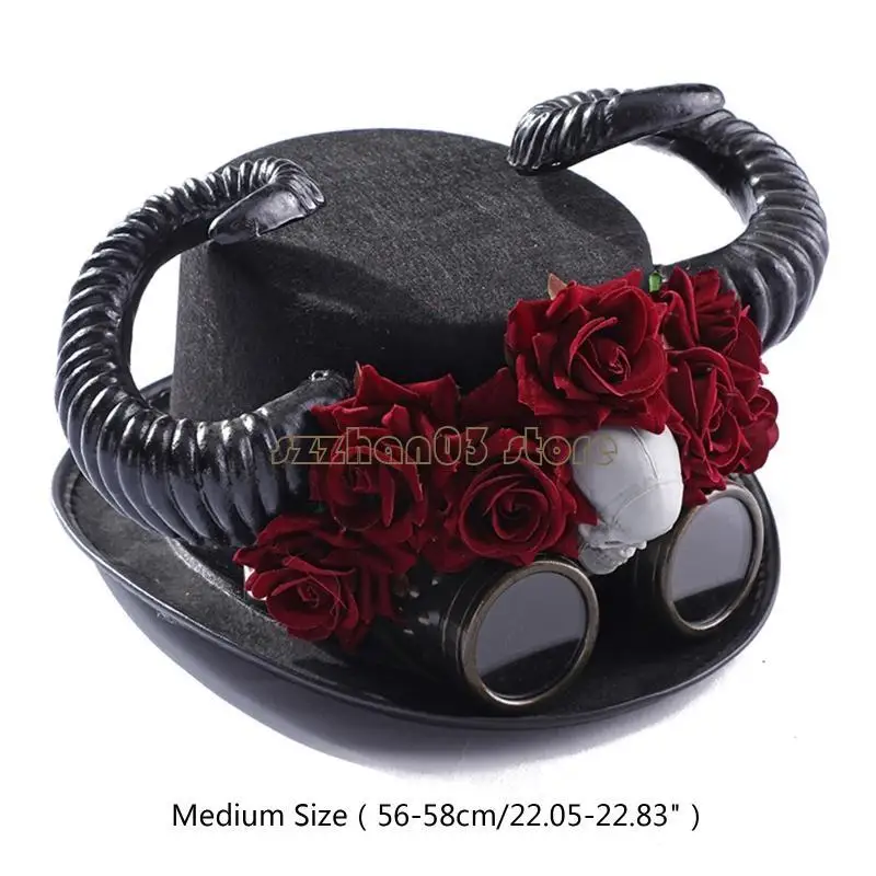 367C القوطية الرامي أفضل قبعة هالوين Steampunk أفضل قبعة الرجال مع نظارات مثلي الجنس الجاز قبعة #5