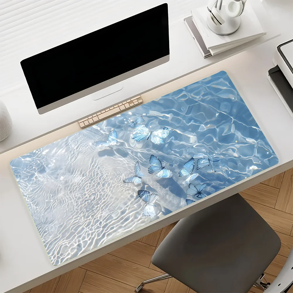 Butterfly Aesthetic Mouse Pad Anti Slip Rubber Edge Locked Thickened Laptop Gaming Desk Mat