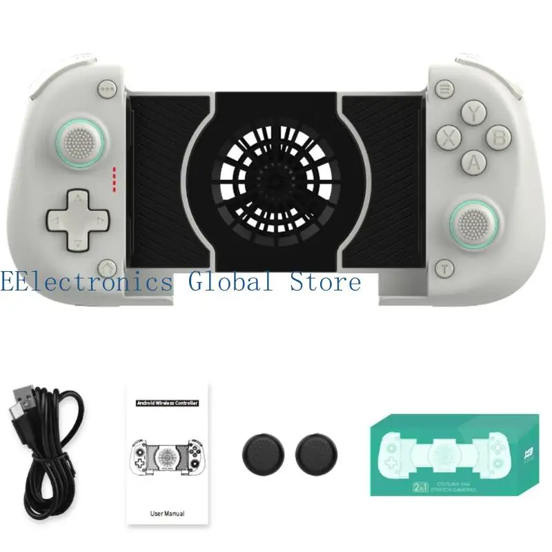 462B Stretchable Wireless Gamepad With Hall Stick Progressive Initiate And Quiet Cooling Fan For Mobile PC