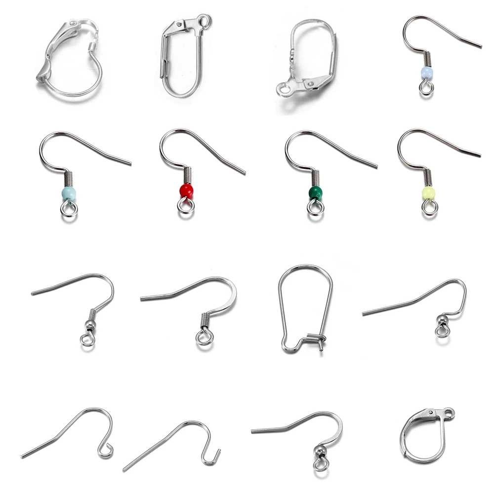 20-50pcs Stainless Steel Jewelry French Earring Hooks Findings Not Allergic Ear Hook Earrings Clasps For DIY Jewelry Making