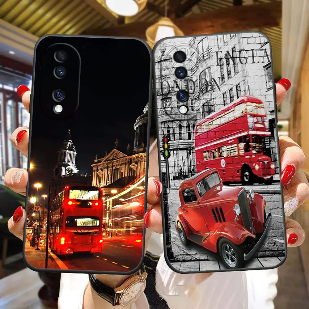 

London City Bus Phone Case For HUAWEI NOVA Y70 3I 7I 8I 9 P30 Y9 HONOR 8X 9X 20 90 X6B X7 X7A X7B X8B X9 X9B X9A Case Capa Shell
