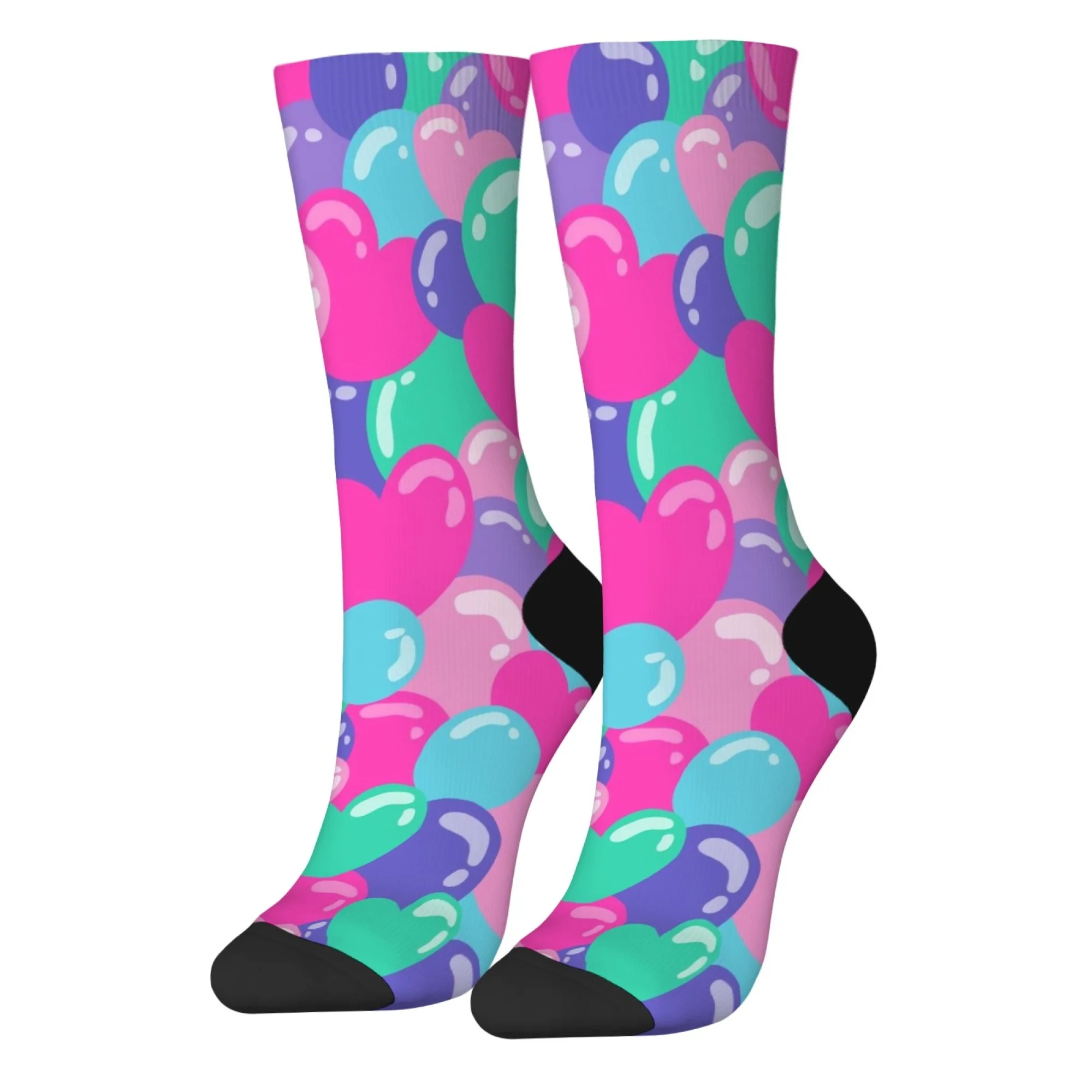 Love Bubble Style Print Socks Novelty Harajuku Retro Funny Street Hip-Hop Print Compression Socks Unisex Party Holiday Gift