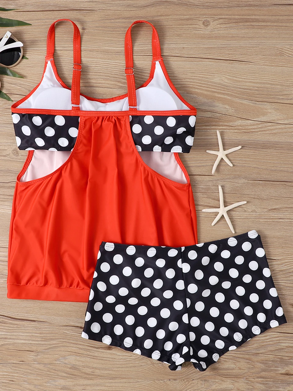 New Summer Women\'s Two Piece Colorful Dot Pattern Tankini Set Holiday Swimwear Female Bathers Bathing Swim Swimsuit Beach Summer