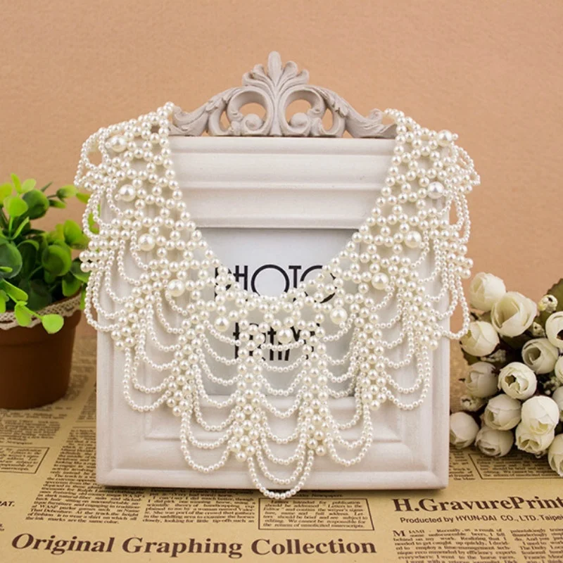 Cuello de Encaje con Perlas – Cinta Decorativa para Vestidos de Novia - imagen 5