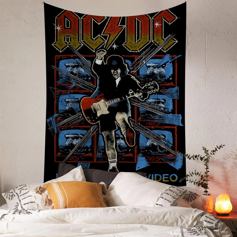 Rock Singer A-AC D-DC Band Colorful Tapestry Wall Hanging Bohemian Wall Tapestries Mandala Wall Art Decor