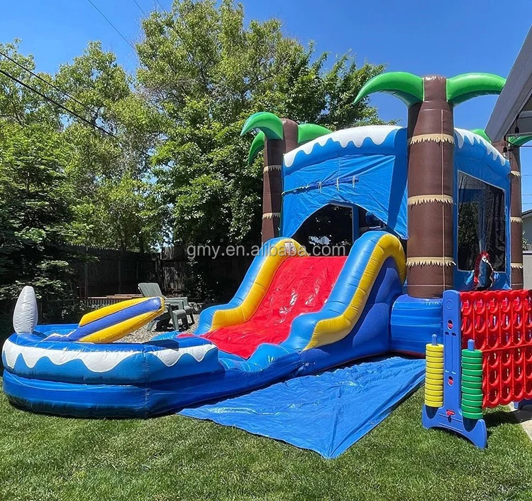 Inflatable Toys Accessories Building Blocks Water Slide With Bouncy Castle For Kids