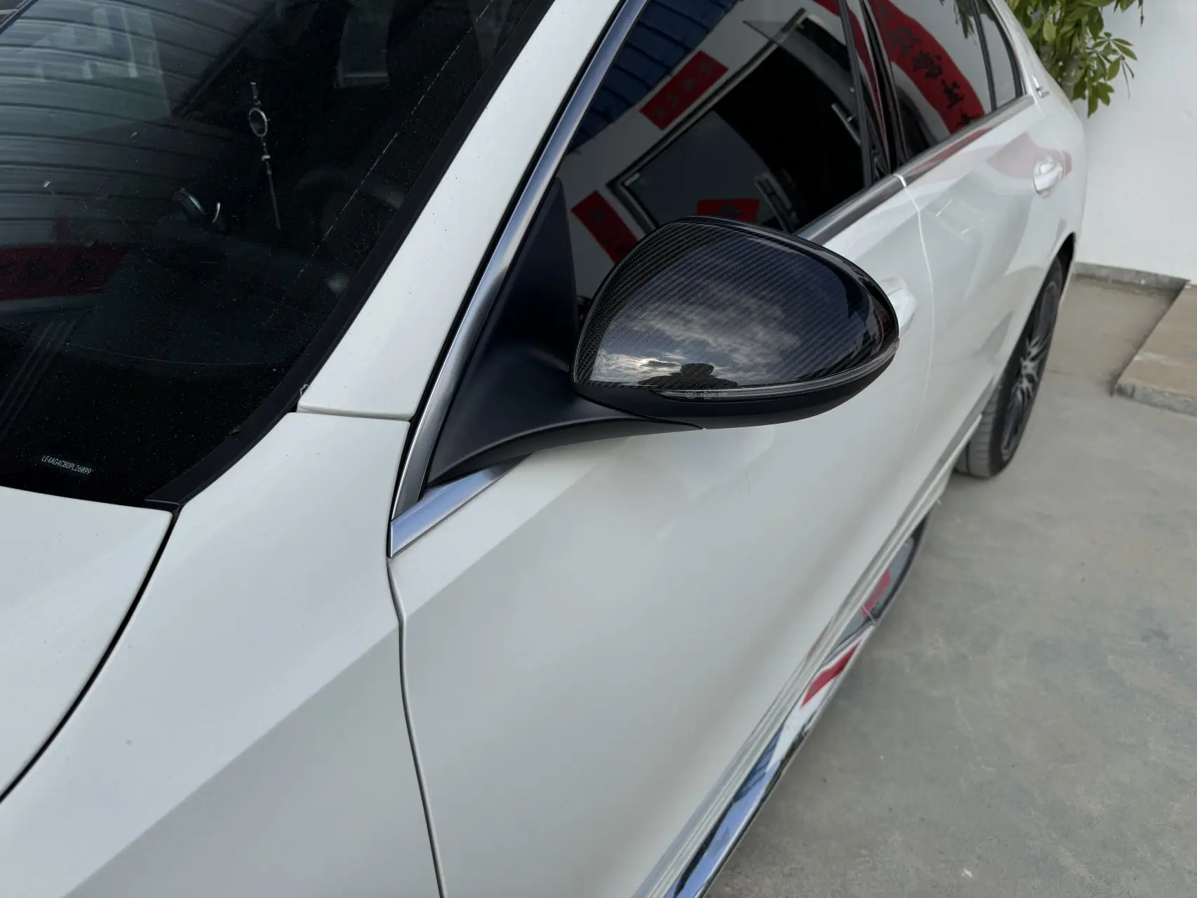 W206 223 214 Style Dry Carbon Fiber Fibre Side Mirrors Cover Caps Fit for Mercedes Benz C_SE EQE_S Class Ture Factory Fitment
