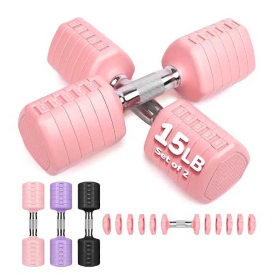 

Регулируемый набор гантелей (2 шт.) для домашнего спортзала и упражнений на открытом воздухе, вес 10-30 фунтов, для женщин и мужчин, стальные, черные, ручные утяжелители для тренировок
