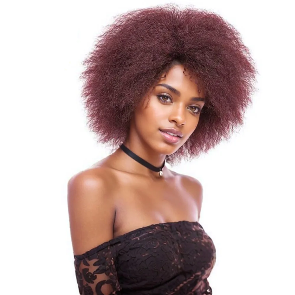 

Black synthetic wig women, African curly explosion head wig, small curl rose net wig, bob wig, natural invisible