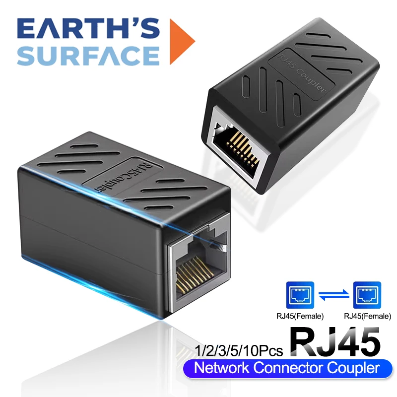 RJ45 Coupler Extender Connector Coupler Cat6 Ethernet Adapter Gigabit Interface Network Extender Convertor Female Cable Extender