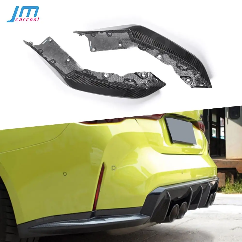 

Dry Carbon Fiber Material Rear Bumper Lip Splitters FRP Unpainted Black Flaps Apron For BMW G80 G82 G83 M3 M4 2021+