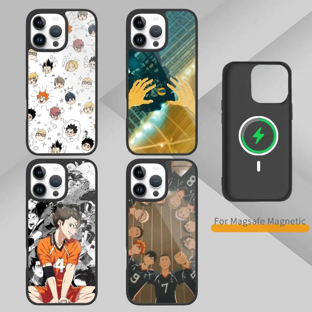 

H-Haikyuu Volleyball Japan Anime Phone Case For iPhone 17,16,15,14,13,Pro,Max,Plus,Magnetic For Magsafe Wireless Charging