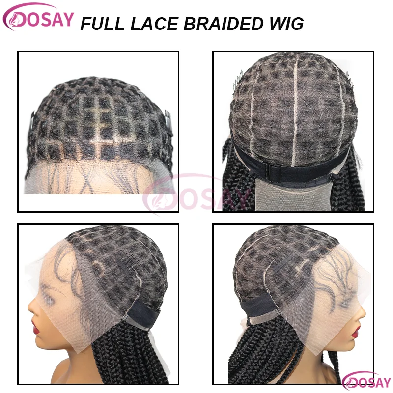 36 "الباروكات الاصطناعية كامل الدانتيل الجبهة الباروكات للنساء السود كورنو صندوق تجديل شعر مستعار HD الدانتيل الباروكات للبيع