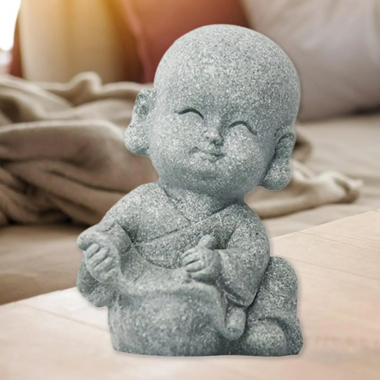 Decorative Buddhas Figures Resin Small Monk Statue Zen Art Sculpture for Garden Shelf Car Table