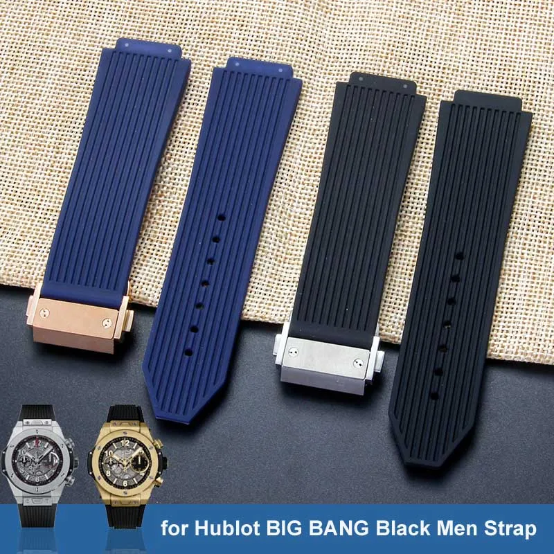 

26-19mm Breathable Skin Friendly Silicone Watchbands for Hublot Yubo Big Bang Classic Fusion Series Waterproof Sweatproof Strap