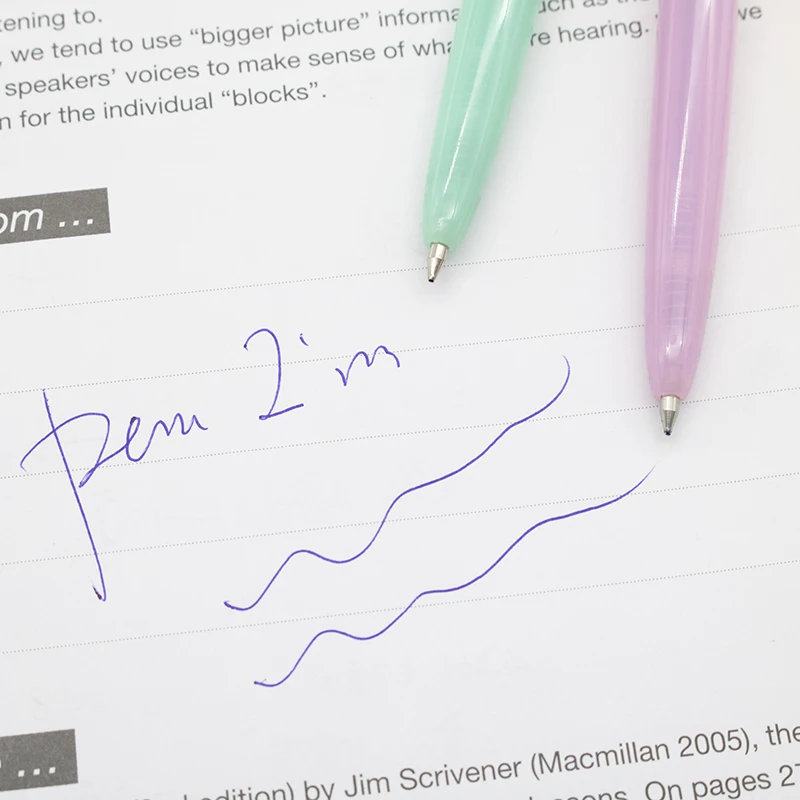 4pcs  Stationery Cute 0.5mm Blue Ink Pen School Supplies Office Learning Writing Ballpoint Pen Simple Super Good Write