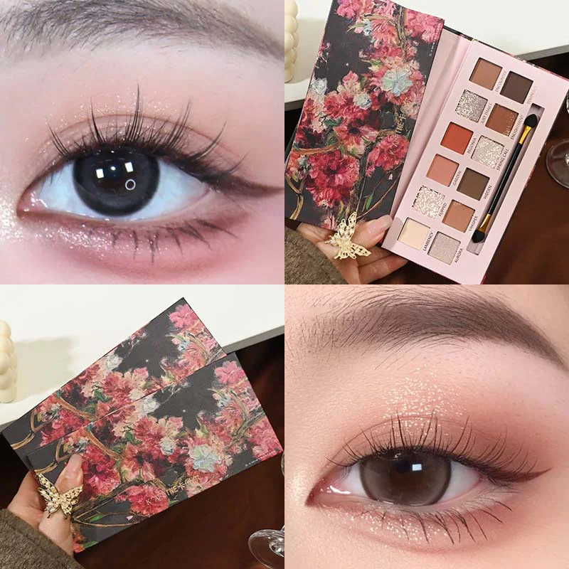 K'CAPEINE 12 色油絵アイシャドウ パレット - パールとマット仕上げ、ソフトなアースカラー