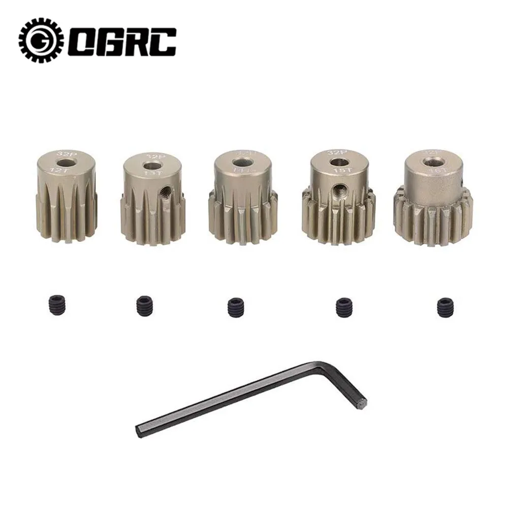 OGRC 32P 3,175 mm 12T 13T 14T 15T 16T Ritzel Motor Getriebe Set 5 Stück mit Inbusschlüssel für 1/10 RC Auto gebürsteter bürstenloser Motor