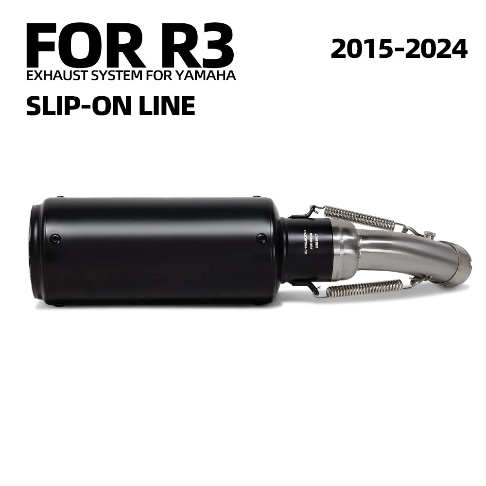 

2015-2025 Motorcycle Slip on Line Exhaust Adapter Middle Pipe with Project Muffler Stainless Escape For Yamaha YZF-R3 R25 MT03