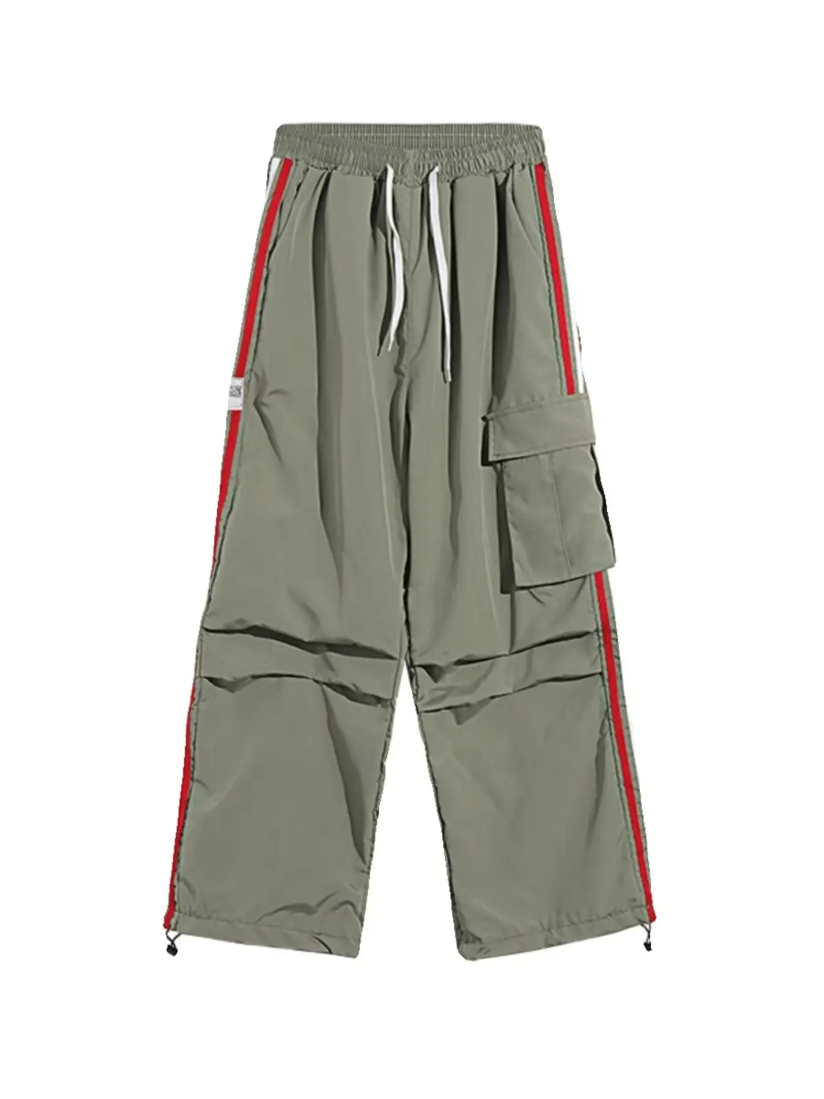 

Loose ankle high new waisted drawstring pink work pants women's summer casual pants straight leg wide leg small stature