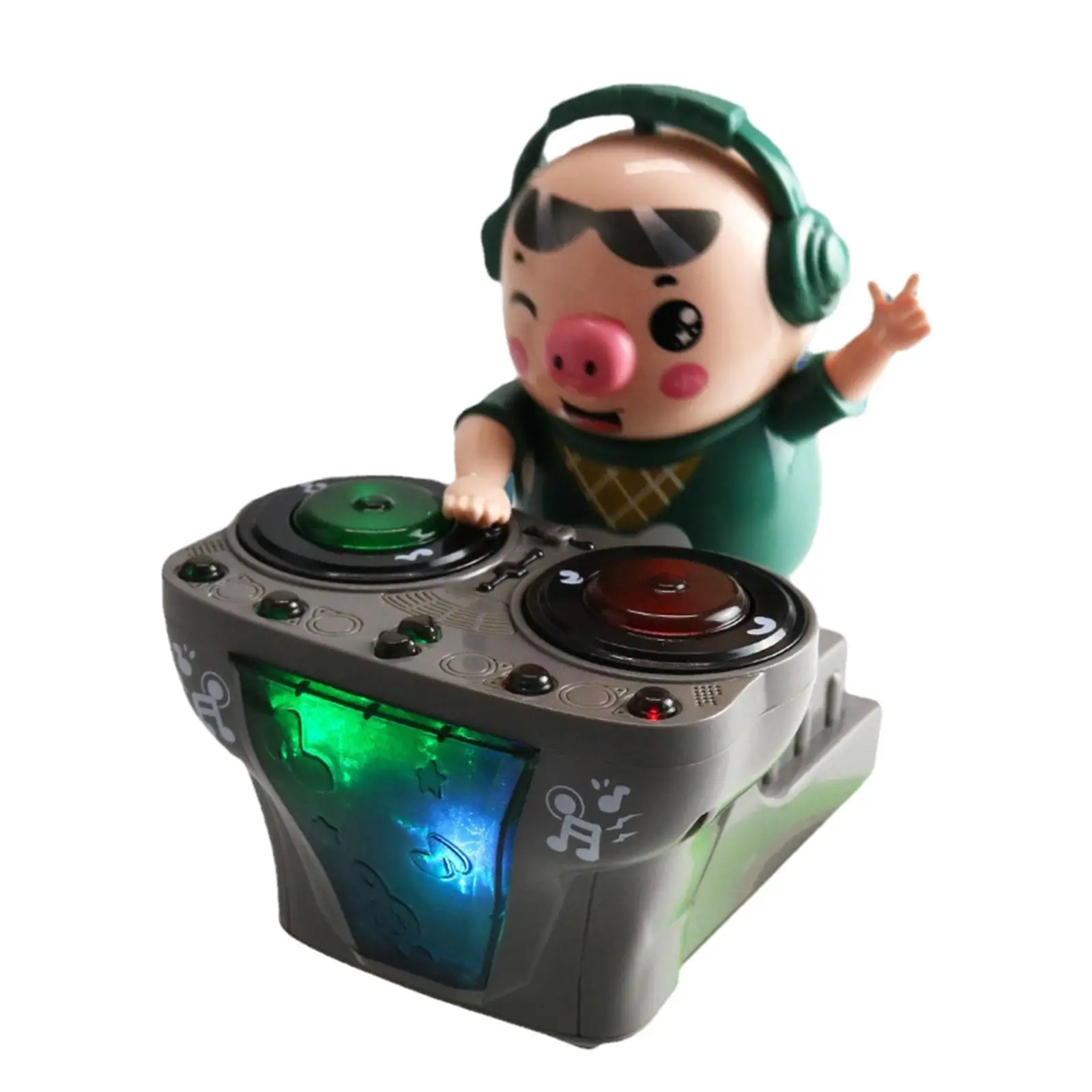 Music Pig Toys Sound Effect Flashing Light Rock and Roll with Music and Light
