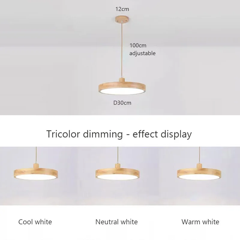 Nordic Ultra-thin LED Wooden pendant lamp for Living Room Bedroom chandeliers Wood Fixture Lamp Modern Acrylic Lampshade