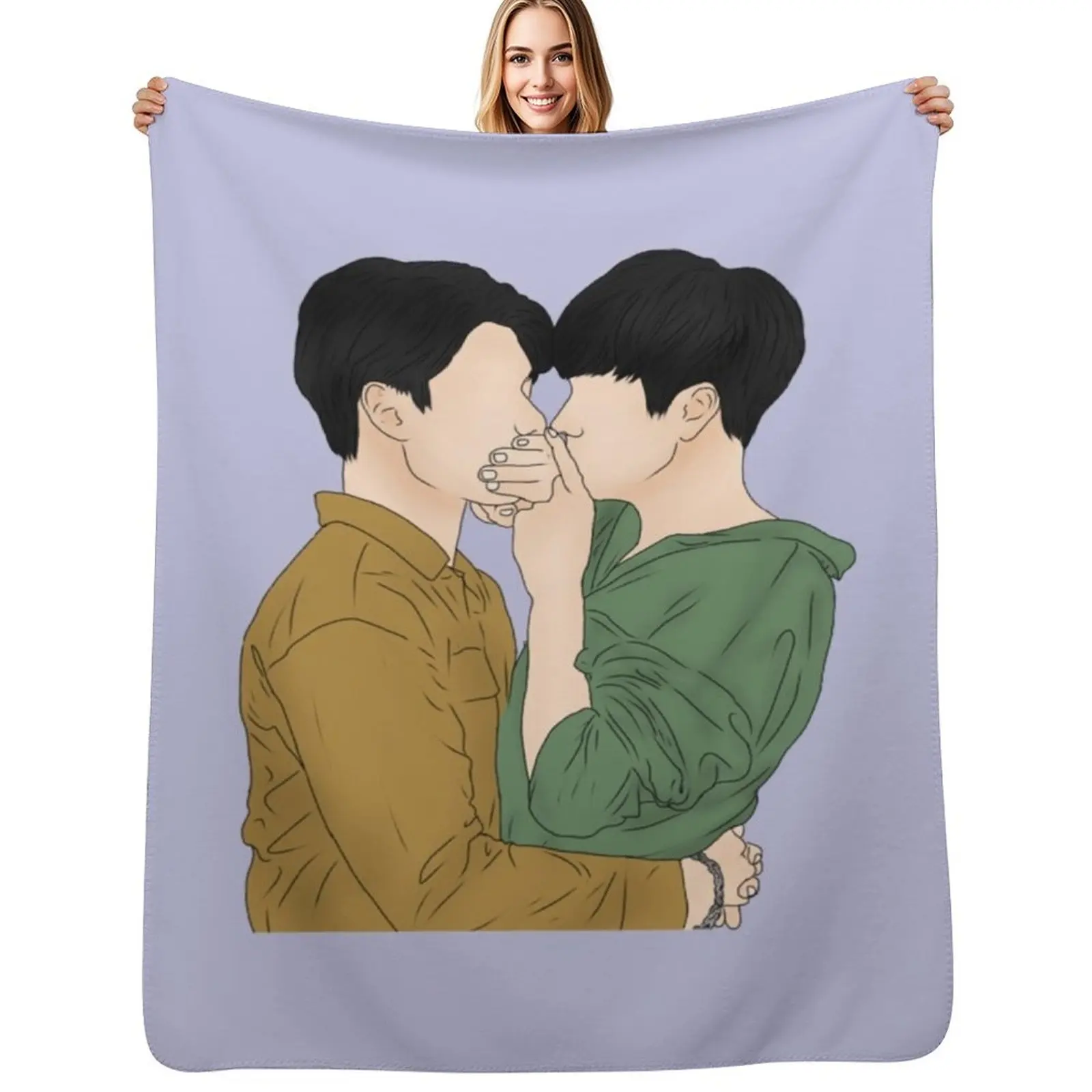 

BAD BUDDY - NANON KORAPAT (Pran) OHM PAWAT (Pat) Throw Blanket Stylish Couch Blanket for Home Living Room
