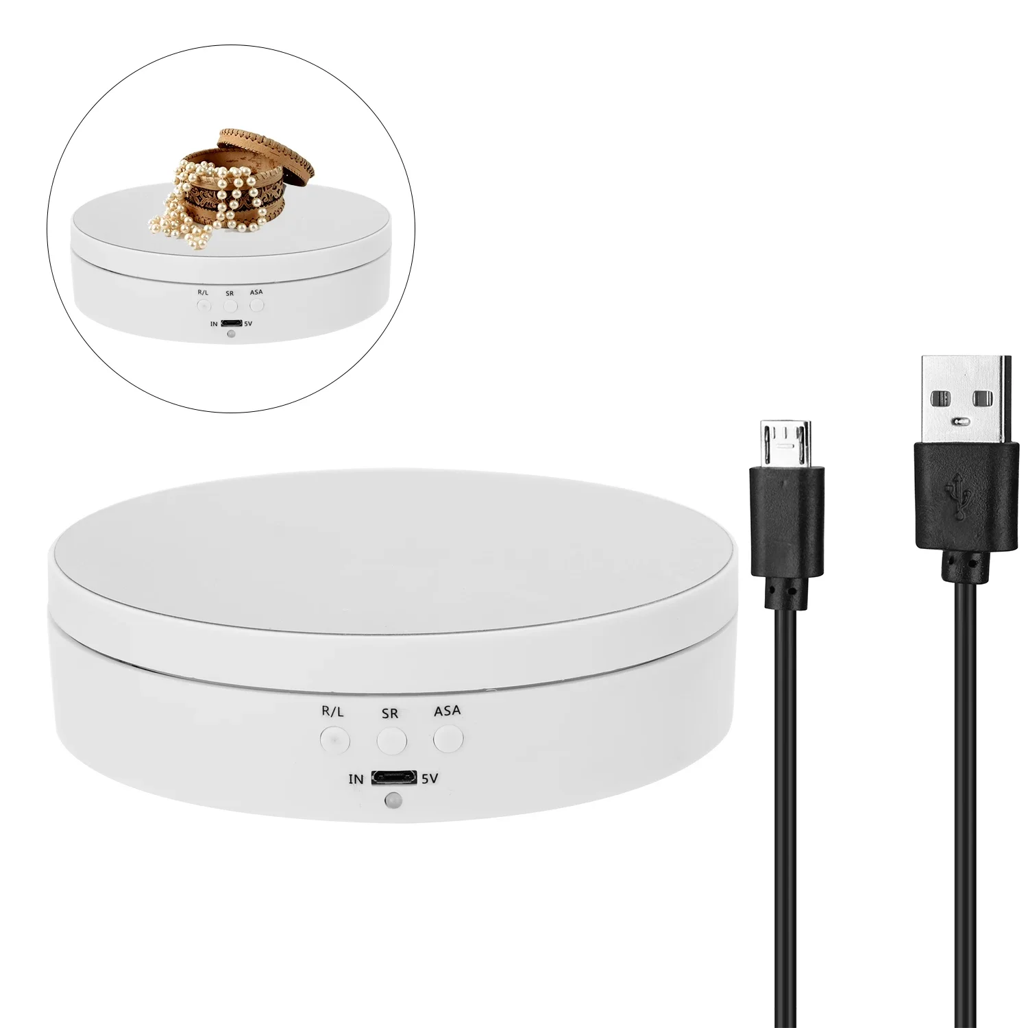 Multifunctional Rotating Display Stands Max Load 4KG Electric Turntable 360° Rotation Noiseless Rotating Table Jewelry Stand