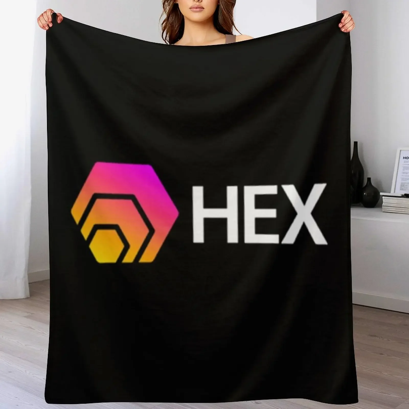

HEX Crypto Hexagon Logo Throw Blanket Soft Warm Blanket Gift for Men Women Adults