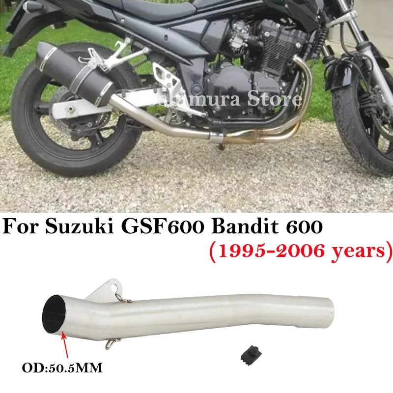 Slip On For Suzuki GSF 600 Bandit 600 1995 - 2006 Exhaust Motorcycle Stainless Steel Espace Moto 51MM Middle Link Pipe Mufller