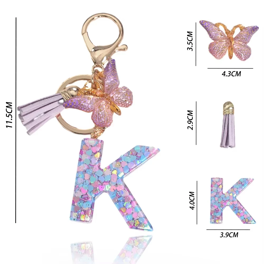One shiny A-Z letter acrylic keychain, perfect as a gift for Christmas, birthdays, or friends and family.