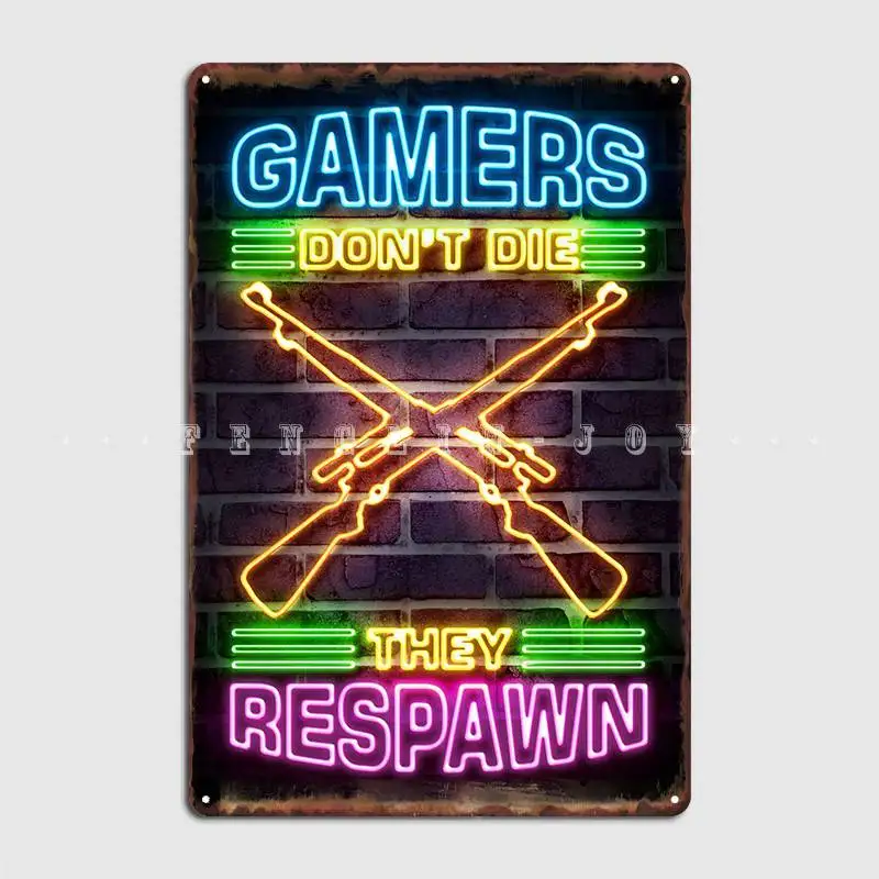 Gamers Dont Die Kar 98 Metal Plaque Poster Cinema Living Room Cave Pub Customize Plaques Tin Sign Posters