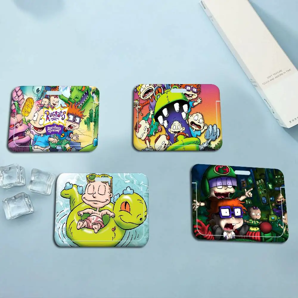 

Мультяшные держатели для ID-карт R-Rugrats, шнурки для карт, чехлы для пропусков, подвесные шнурки для женщин, держатели для бейджей, шейные ремешки, держатели для визиток