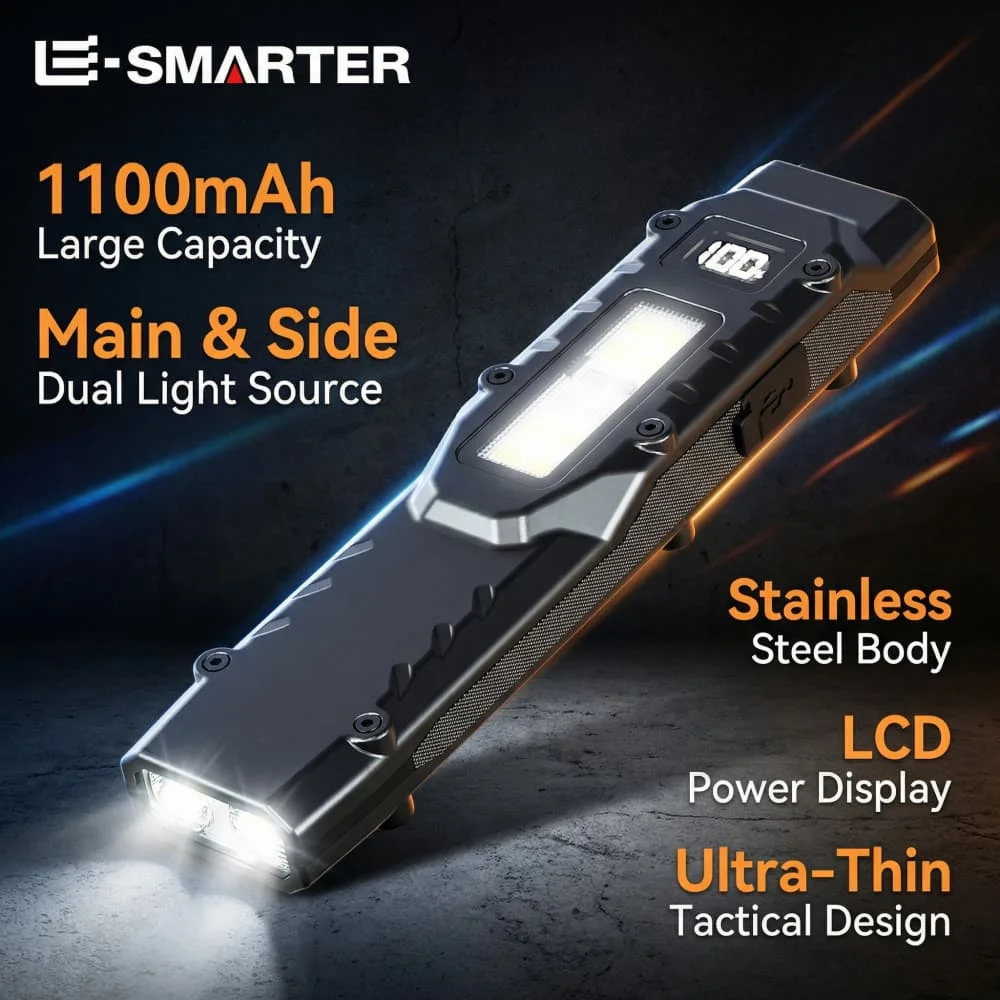 

Тактический перезаряжаемый фонарь EDC с 8 режимами, светодиодный фонарь с двумя переключателями и цифровым дисплеем, для кемпинга и экстренного использования