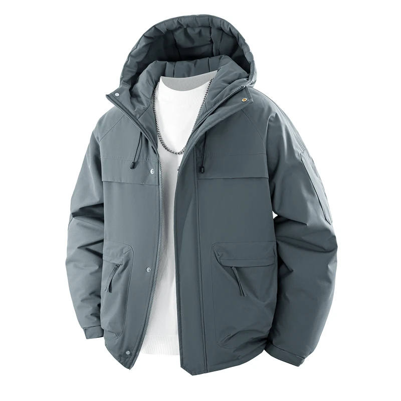 الرجال فضفاض مركب طبقة القطن بلون قمم الخريف الشتاء مواسم في الهواء الطلق سستة جيب عارضة سترة يندبروف معطف